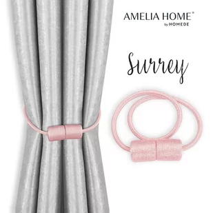 Ameliahome Upinacze Do Zasłon Surrey 2Szt Pudrowy Róż - Akcesoria do wystroju okien - miniaturka - grafika 1