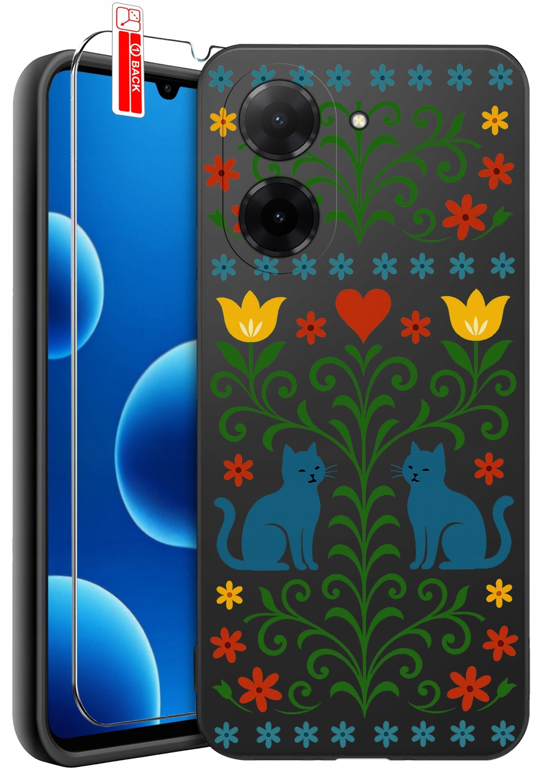ETUI do Xiaomi Redmi A5 WZORY SILIKONOWE MATT CASE + SZKŁO 9H
