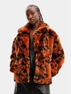 Płaszcze damskie - Desigual Futro 23WWEW69 Pomarańczowy Regular Fit - miniaturka - grafika 1