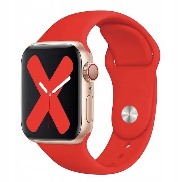 Pasek Bransoletka Zamienny Silikon Do Apple Watch 38/40/41mm CZERWONY