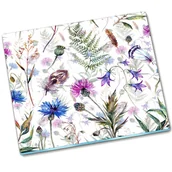 Deski do krojenia - Płyta ochronna szklana Kwiaty polne - 60x52 cm - miniaturka - grafika 1