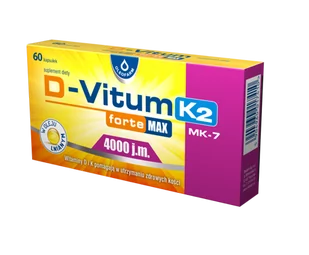 Oleofarm Sp. z o.o. D-Vitum Forte Max 4000 j.m. K2 60 kaps. 3706941 - Witaminy i minerały - miniaturka - grafika 1