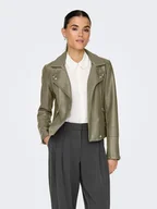 Kurtki damskie - ONLY Kurtka w kolorze khaki ze skóry syntetycznej - miniaturka - grafika 1