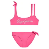 Stroje kąpielowe - Strój kąpielowy dziewczęcy Pepe Jeans Daniela Bikini dwuczęściowy różowy-176 - miniaturka - grafika 1