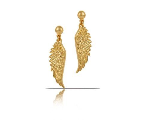 COLIBRA Pozłacane Kolczyki ze skrzydłami (P23/JES/38/1AU)