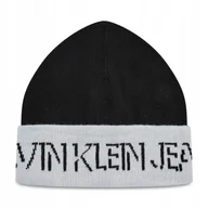Czapki damskie - Calvin Klein Jeans czapka zimowa beanie czarny rozmiar uniwersalny - miniaturka - grafika 1