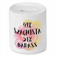 Skarbonki - DLA SZACHISTY SKARBONKA DAJ SZACHISTA 49 BADASS 51 z Nadrukiem ze Zdjęciem + Opakowanie na prezent (wzór 04) - miniaturka - grafika 1