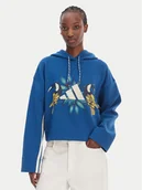 Bluzy damskie - adidas Bluza Farm Rio KS2104 Granatowy Loose Fit - miniaturka - grafika 1