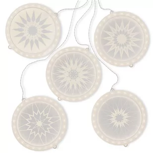 Dekoracja świetlna MANDALA kolor transparentny styl klasyczny do wewnątrz ameliahome - LEDPL/AH/MANDALA/ROUND/SET/5PCS - Ozdoby bożonarodzeniowe - miniaturka - grafika 1