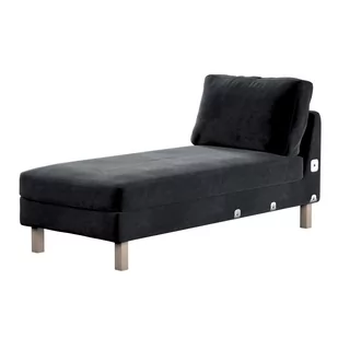 Dekoria pl pl Pokrowiec na szezlong Karlstad dostawka krótki głęboka czerń 80 x 160 x 80 cm Velvet 733-704-17 - Pokrowce na meble - miniaturka - grafika 1