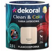 Farby wewnętrzne - Dekoral Satynowa farba lateksowa Clean & Color w$12oskie latte 2 5 l - miniaturka - grafika 1