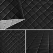 Pasmanteria - Eko Skóra Skaj Pikowany Tkanina Meblowa Materiał Tapicerski Czarny 5X5 0,5M - miniaturka - grafika 1