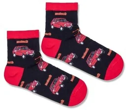 Skarpetki męskie czarno-czerwone z grafiką legendarnych maluchów Milena - Skarpetki męskie - miniaturka - grafika 1