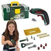 Mały majsterkowicz - Klein Bosch Skrzynka Na Narzędzia Z Wiertarką Ixolino II Wkrętarka Młotek Piła Dla Dzieci - miniaturka - grafika 1