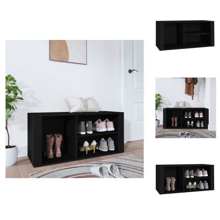 vidaXL Stojak na buty czarny 100x35x45 cm materiał drewnopochodny - Stojaki i szafki na buty