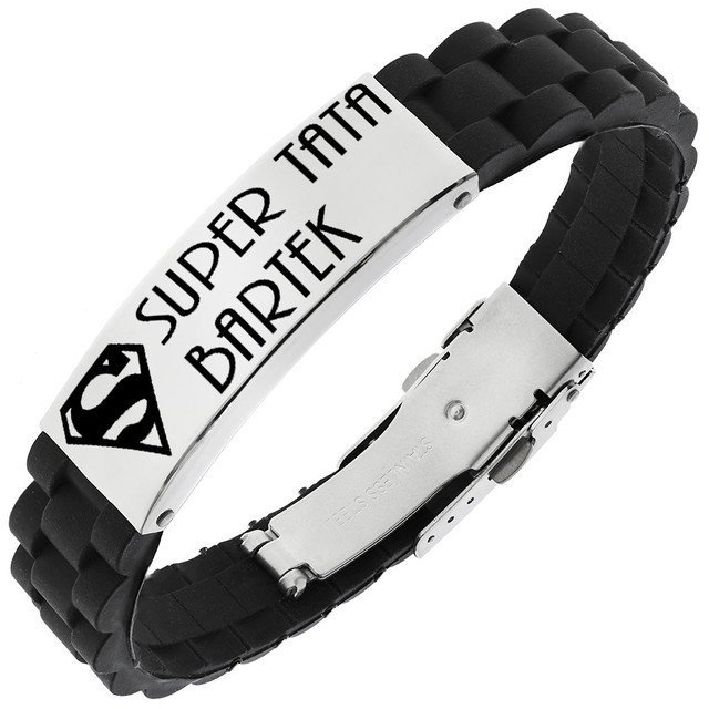 Bransoletka męska z GRAWEREM kauczuk