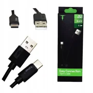 Kable USB - Kabel USB-C - USB-A krótki 30cm CZARNY T-PHOX NETS Przewód do ładowania Telefonu - miniaturka - grafika 1