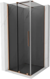 Mexen Velar kabina prysznicowa rozsuwana 110x110 cm, grafit, miedź szczotkowana - 871-110-110-41-65 - Kabiny prysznicowe - miniaturka - grafika 1