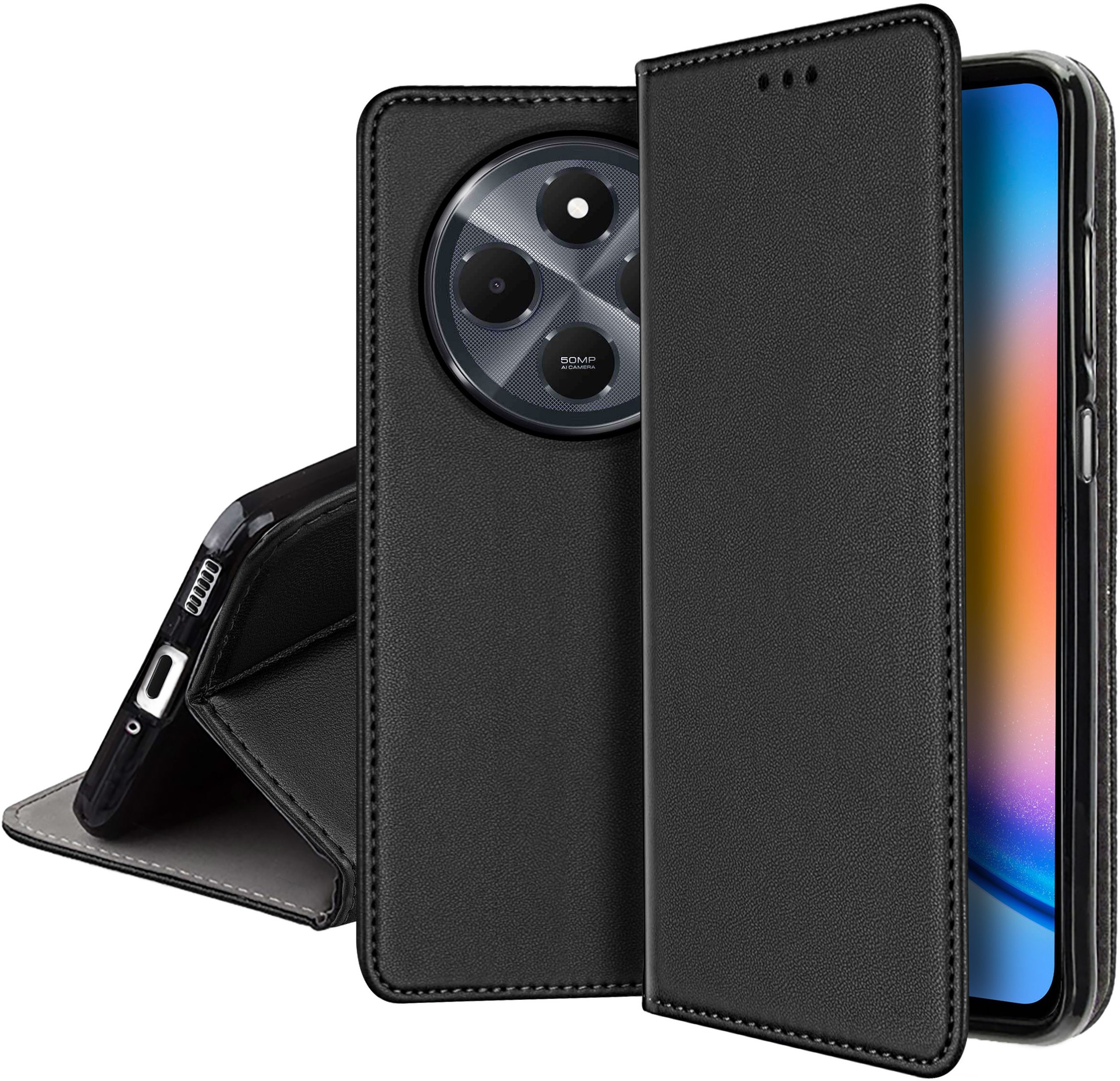 ETUI SKÓRZANE do XIAOMI REDMI 14C MAGNETYCZNE BOOK TOKRA SZKŁO