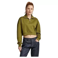 Swetry damskie - G-STAR RAW Damski sweter Cropped 1 Zip Loose Sw Wmn, Zielony (Avocado D23143-d278-d612), L - miniaturka - grafika 1
