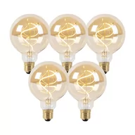 Żarówki LED - LUEDD Zestaw 5 ściemnianych spiralnych żarówek LED E27 G95 goldline - miniaturka - grafika 1