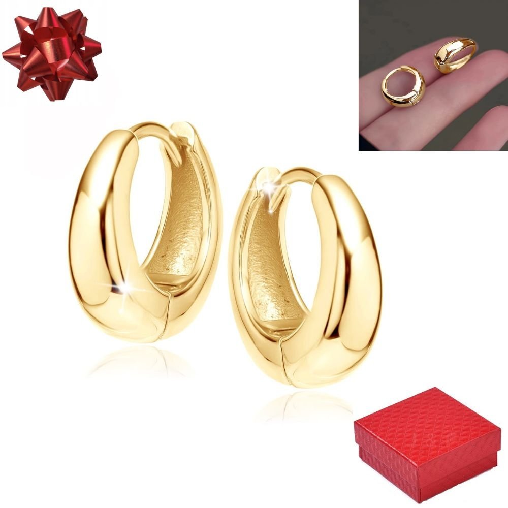 Złote kolczyki damskie pozłacane Biżuteria dla Kobiet Stal prezent