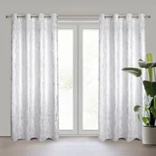 Zasłony - Zasłona gotowa Elise zaciemniająca 140 x 250 cm przelotki biało-srebrny - miniaturka - grafika 1