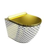 Miski WC - Lavita Miska wisząca wc Sofi Slim Checked Gold - miniaturka - grafika 1