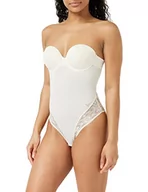 Kamizelki damskie - Emporio Armani Padded Body Brazilian Second Skin Microfiber & Lace Moda Damska Kamizelka, Biały (jogurt), XL - miniaturka - grafika 1
