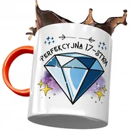 Kubki - Kubek Pomarańczowy na Urodziny 17 17ste 17-ste z Nadrukiem ze Zdjęciem + Opakowanie na prezent (wzór 04) - miniaturka - grafika 1