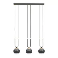 Lampy sufitowe - Emibig Glam lampa wisząca 3-punktowa czarna/stripe 1113/3 - miniaturka - grafika 1