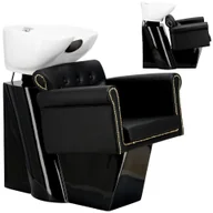 Myjki fryzjerskie - Myjnia myjka fryzjerska barberska Kiva do salonu fryzjerskiego barberskiego ruchoma ceramiczna misa armatura bateria słuchawka - miniaturka - grafika 1