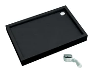 Brodziki prysznicowe - SCHEDPOL SCHEDLINE COLLECTION Brodzik prostokątny zintegrowany FAVORY PLUS BLACK STONE 80x100x16 z systemem STABILSOUND PLUS 3ST.F1P-80100C/ST GRATIS SYFON 90 MM- - miniaturka - grafika 1