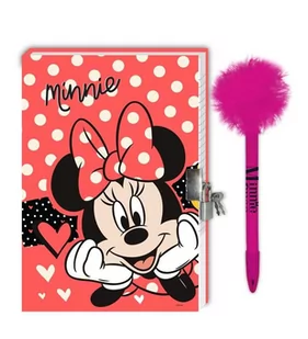 Pamiętnik na kłódkę, długopis Minnie 563599 - Szkolne artykuły papiernicze - miniaturka - grafika 1