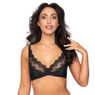 Biustonosze - Biustonosz Usztywniany Miękki Ozdobne Ramiączka Codzienny Bra Czarny 70B - miniaturka - grafika 1