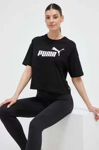 Puma t-shirt damski kolor czarny - Koszulki sportowe damskie - miniaturka - grafika 1