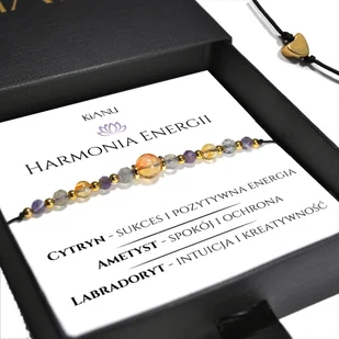 Bransoletka KiANU Talizman Cytryn Ametyst Labradoryt Srebro 925 Złoto 24K Prezent - Bransoletki - miniaturka - grafika 1
