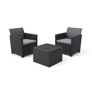 Curver Zestaw mebli ogrodowych Claire Balcony grafitowy - Meble ogrodowe - miniaturka - grafika 1