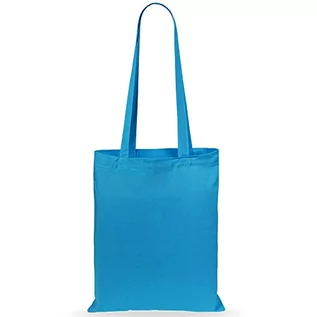 Torby i wózki na zakupy - eBuyGB Naturalne mieszanka bawełny i toreb, 10 sztuk, 3 kolorów, kolor: jasnoniebieski 1205812-10a - grafika 1