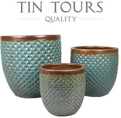 Donice - KOMPLET 3 DONICZEK CERAMICZNYCH - miniaturka - grafika 1