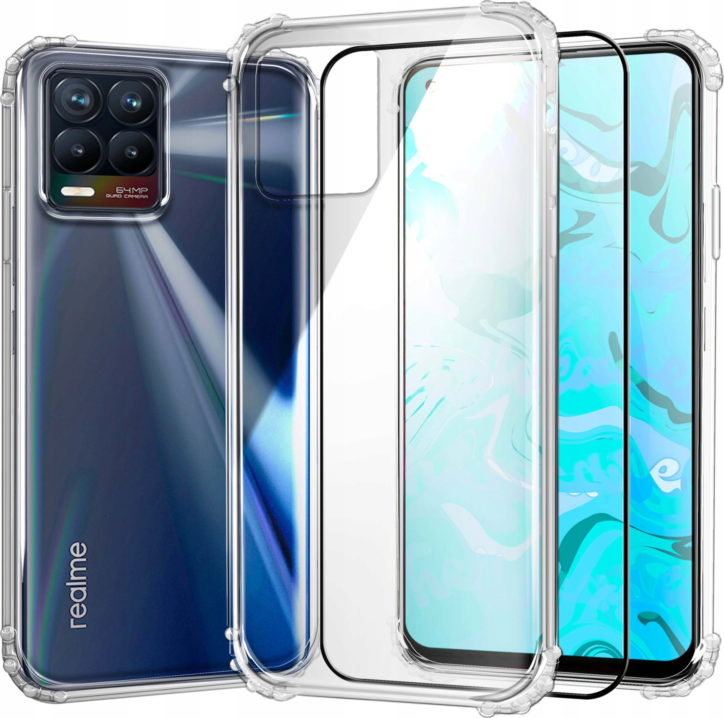Hello Case Etui do Realme 8 / 8 PRO Przezroczyste, Pancerne, Na Telefon Szkło Pełne