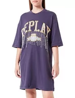 Sukienki - Replay Damska sukienka na co dzień, 373 Niebieski, XXS - miniaturka - grafika 1