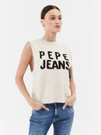 Swetry damskie - Pepe Jeans Sweter PL702039 Écru Regular Fit - miniaturka - grafika 1