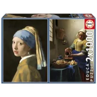Puzzle - Puzzle 2x1000 Dziewczyna z perłą Mleczarka Vermeer Educa - miniaturka - grafika 1