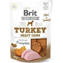 Brit Brit Jerky Snack - Turkey Meaty Coins 80g - Przysmaki dla psów - miniaturka - grafika 1