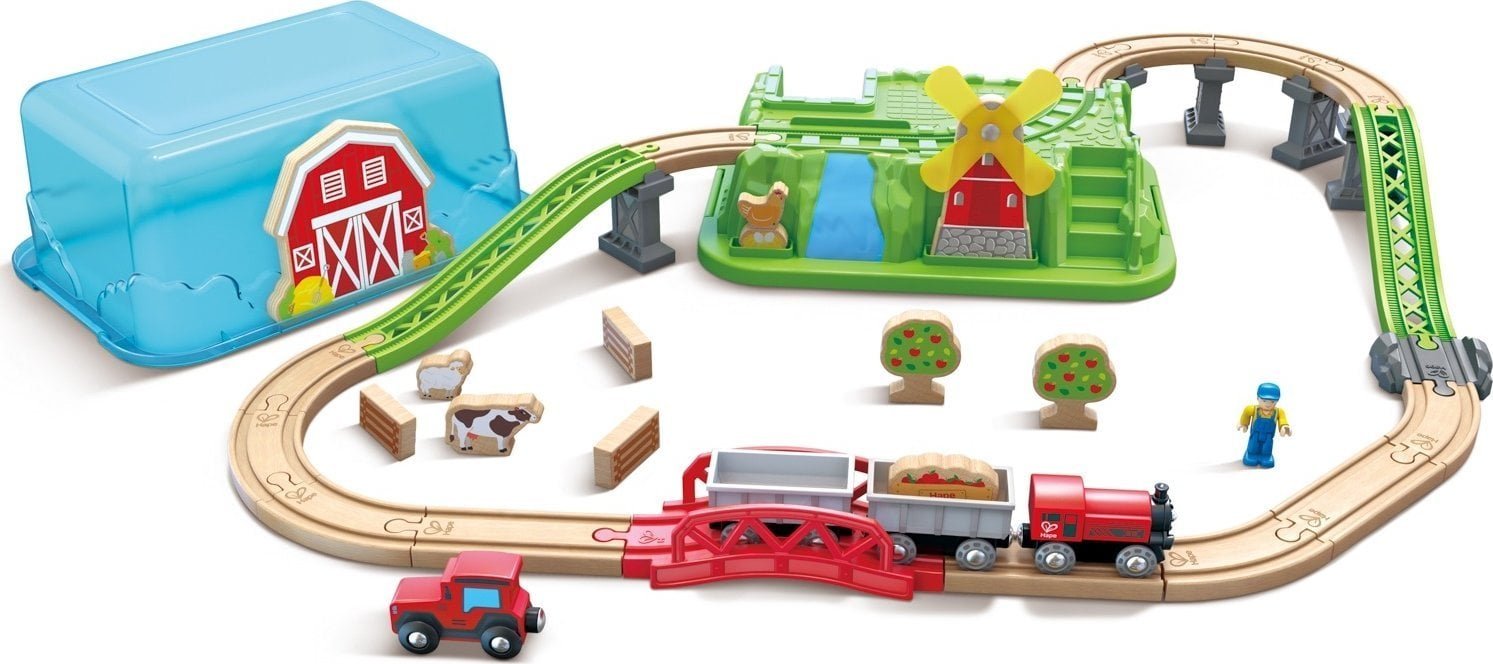 Hape HAPE traukinio bėgių rinkinys Countryside Bucket, E3772A