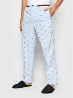 Spodnie sportowe męskie - Tommy Hilfiger Spodnie piżamowe Woven UM0UM02356 Niebieski Regular Fit - miniaturka - grafika 1