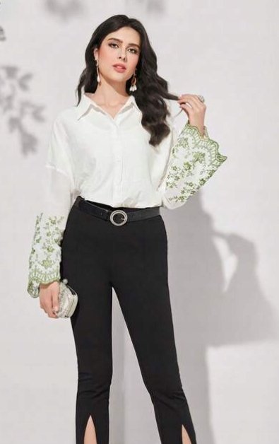 SHEIN KOSZULA DAMSKA Z LUŹNYMI RĘKAWAMI 40/42 V7E