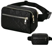 Nerki - Czarna wodoodporna nerka damska saszetka na pas ramię biodrówka - miniaturka - grafika 1