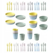 Sztućce dla dzieci - IKEA KALAS MISKI SZTUĆCE KUBKI TALERZYKI 72 SZTUKI - miniaturka - grafika 1